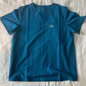 Mens Figs Alps Blue Scrub Top